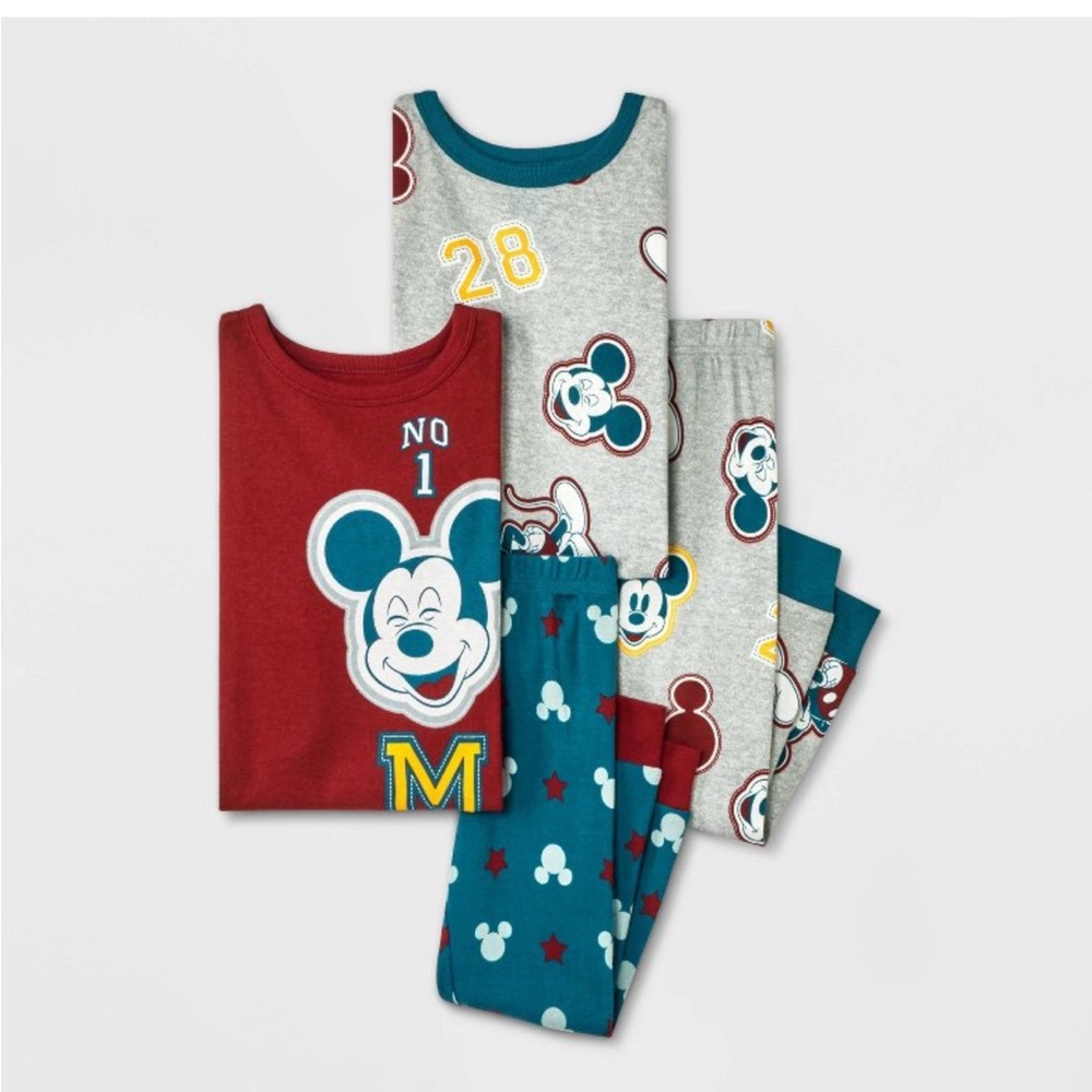NWT: 4pc. Toddlers long sleeve Mickey Mouse & Friends Gray Pajamas- Mix & Match